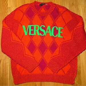Versace Panneled Red Runway Sweater NWOT 🔥